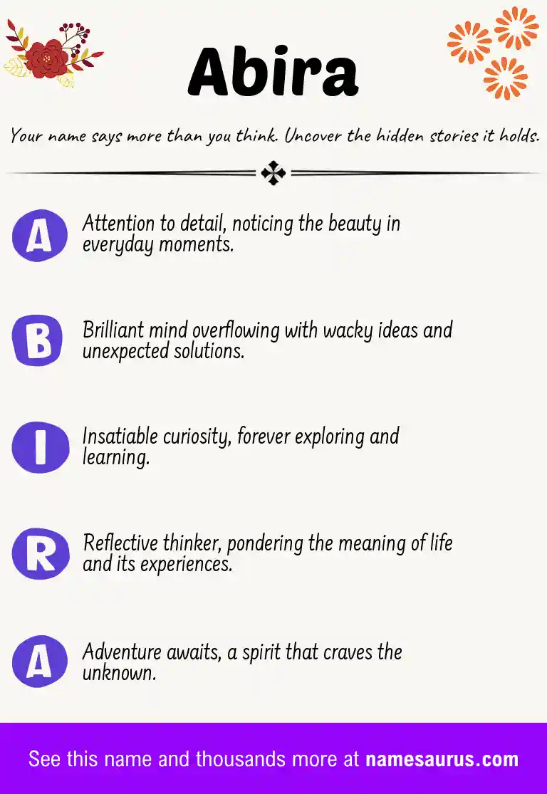 Acrostic poem about Abira.