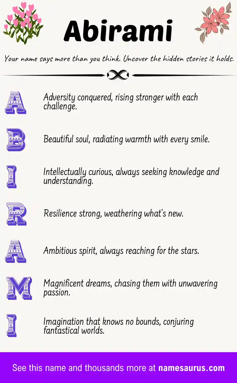 Acrostic poem about Abirami.