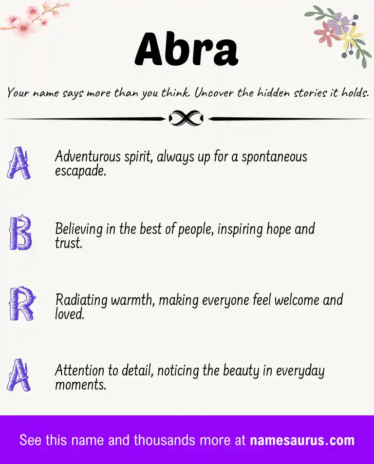 Acrostic poem about Abra.