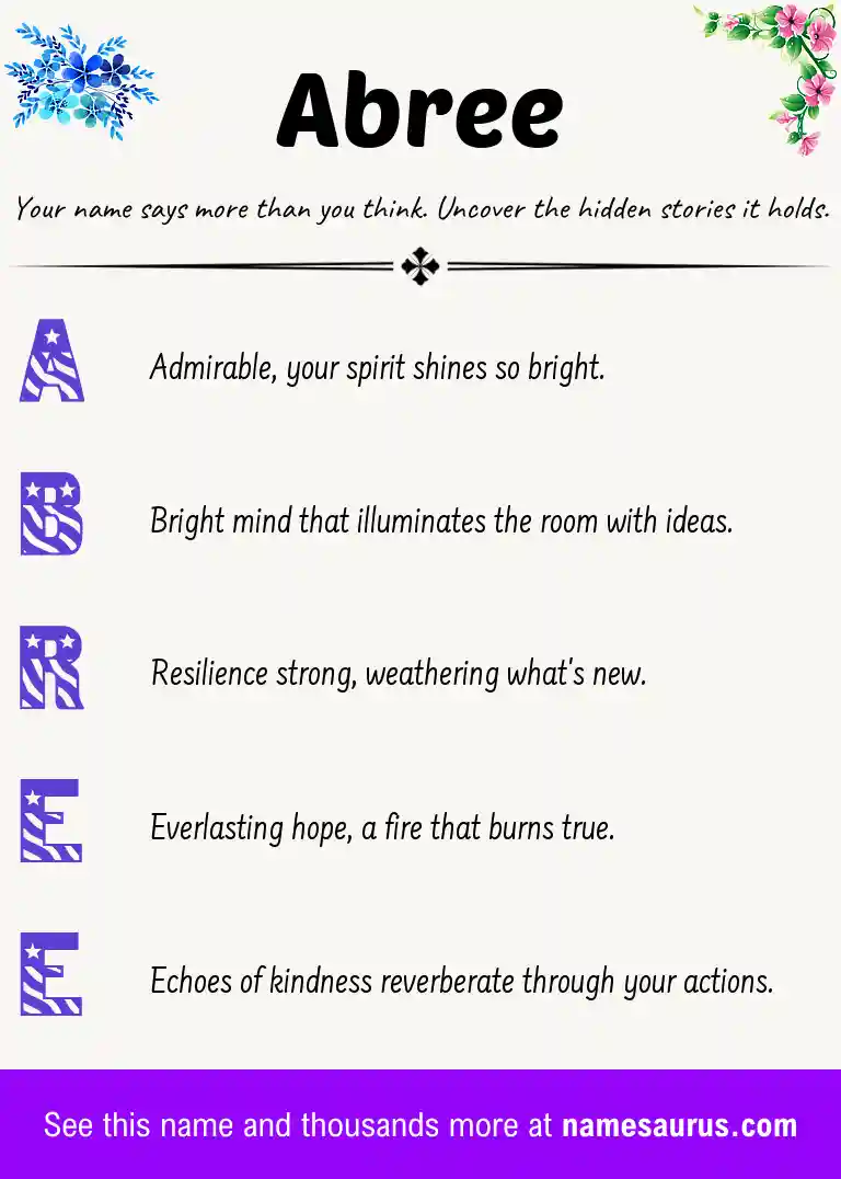 Acrostic poem about Abree.