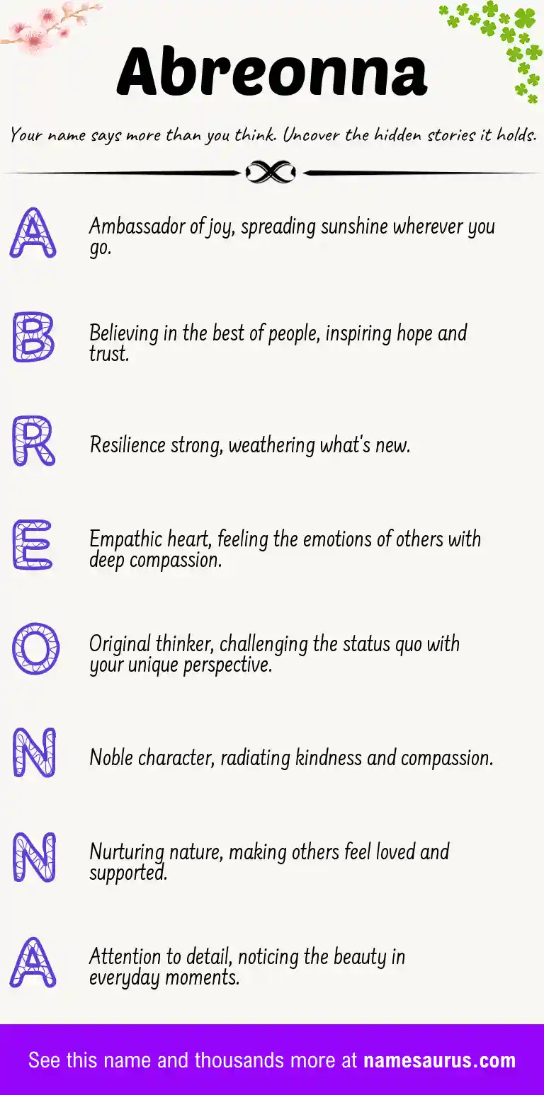 Acrostic poem about Abreonna.