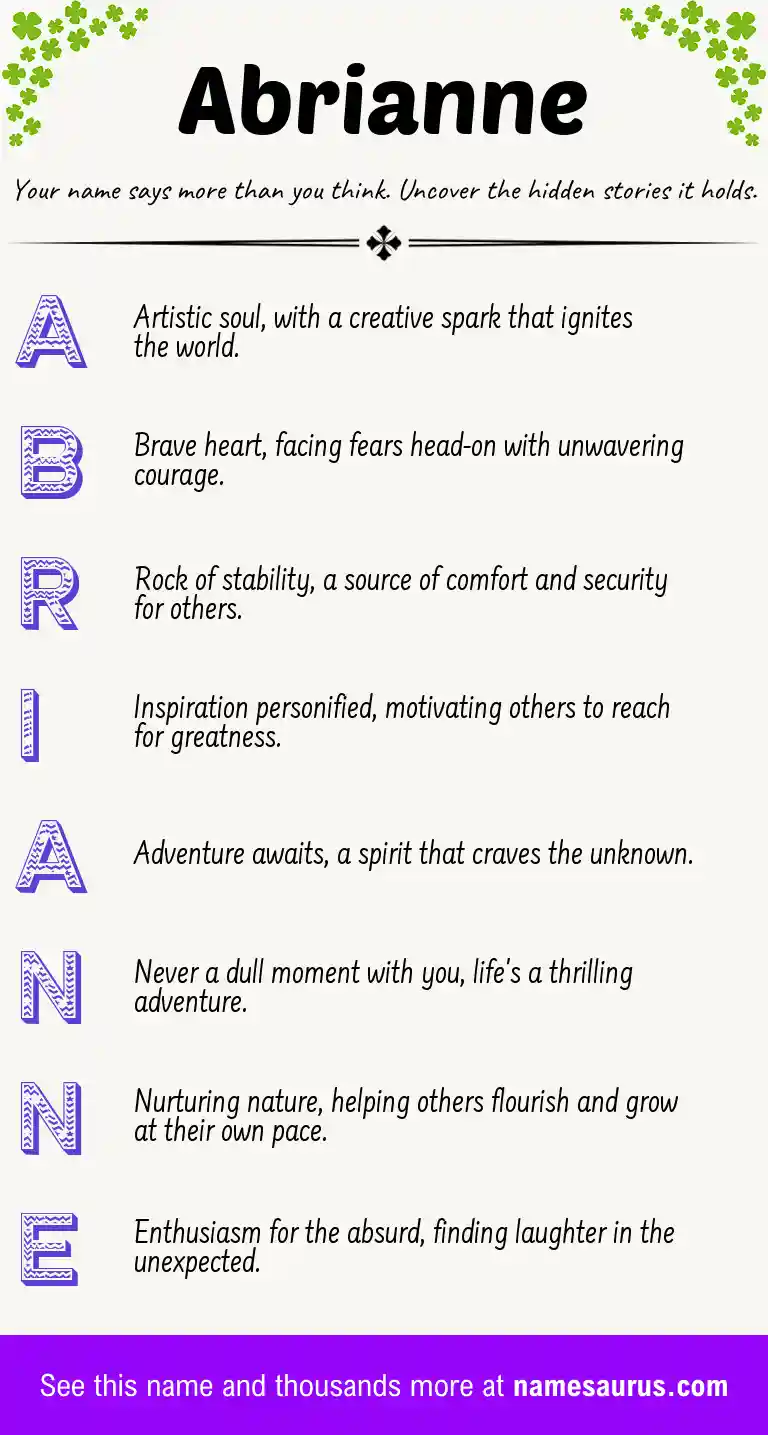 Acrostic poem about Abrianne.