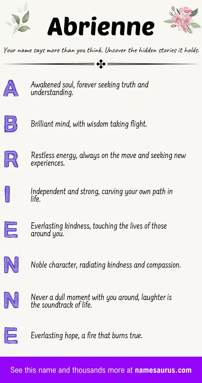 Acrostic poem about Abrienne.