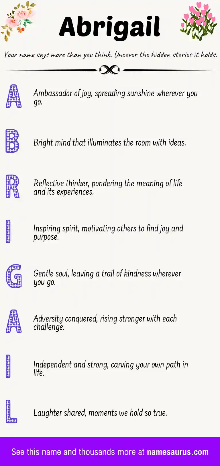 Acrostic poem about Abrigail.