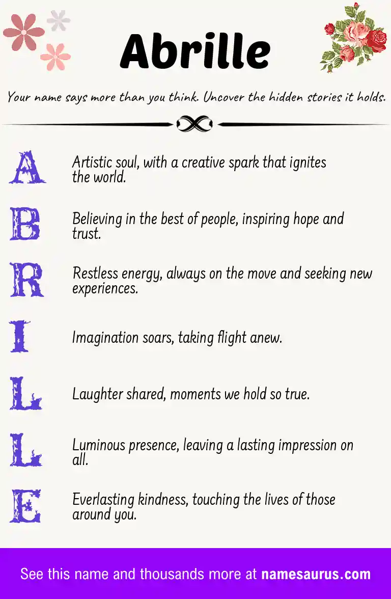 Acrostic poem about Abrille.