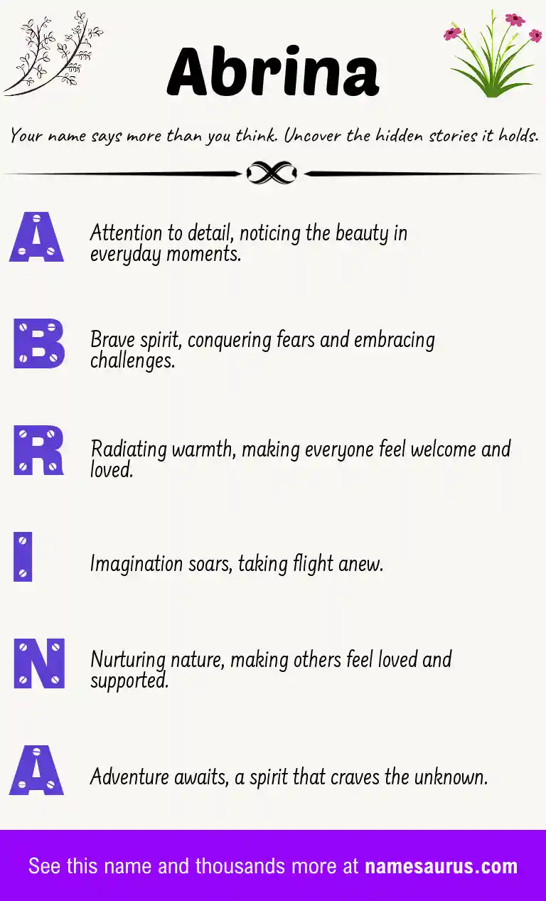 Acrostic poem about Abrina.