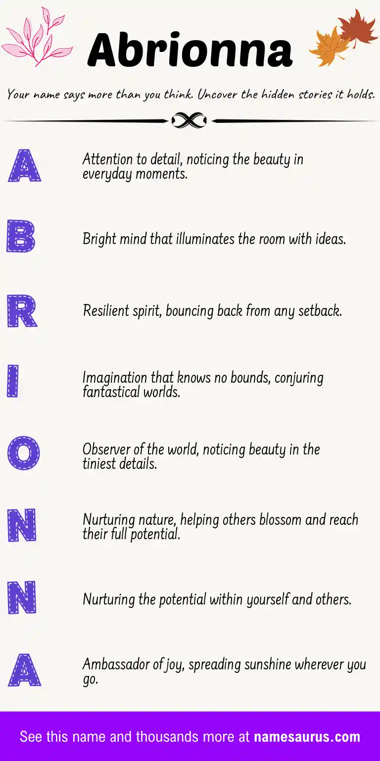 Acrostic poem about Abrionna.