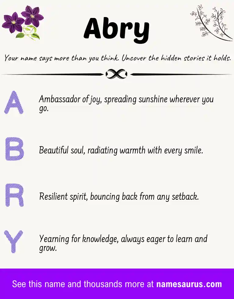 Acrostic poem about Abry.