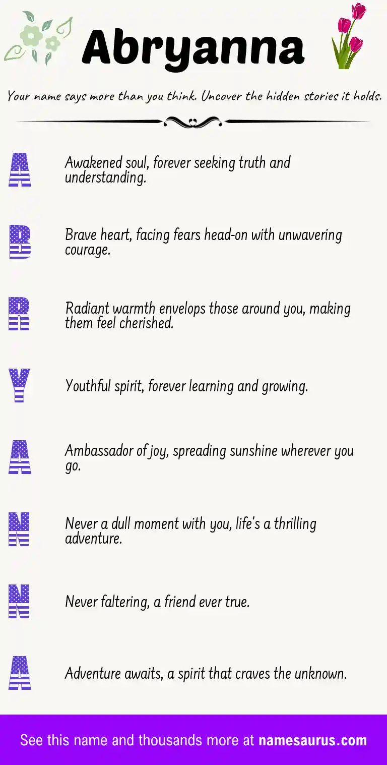Acrostic poem about Abryanna.