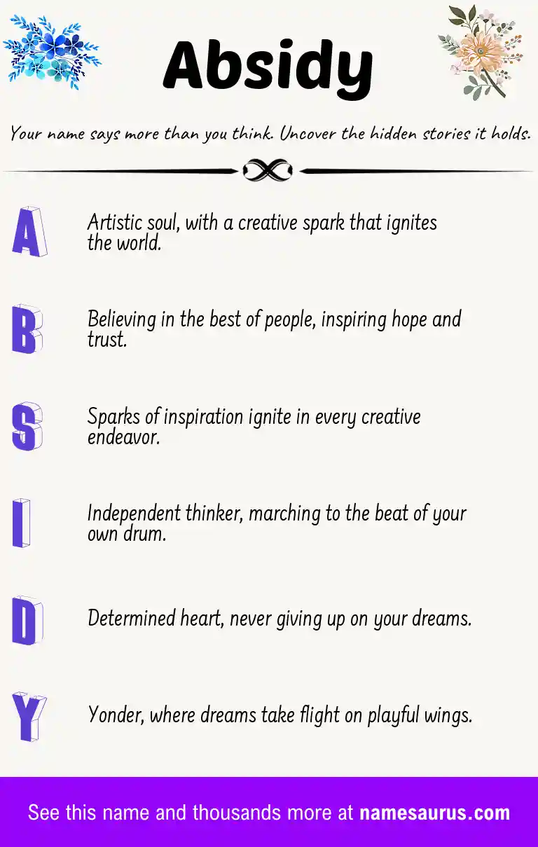 Acrostic poem about Absidy.