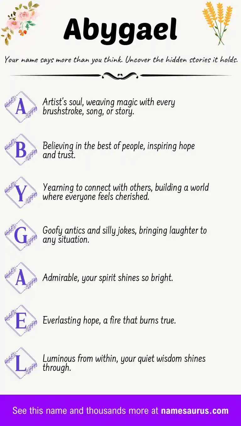 Acrostic poem about Abygael.