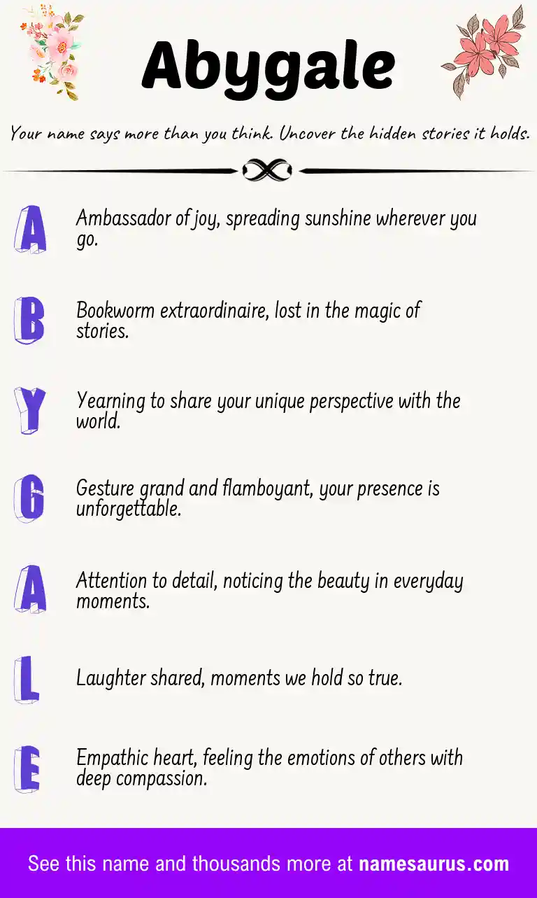 Acrostic poem about Abygale.