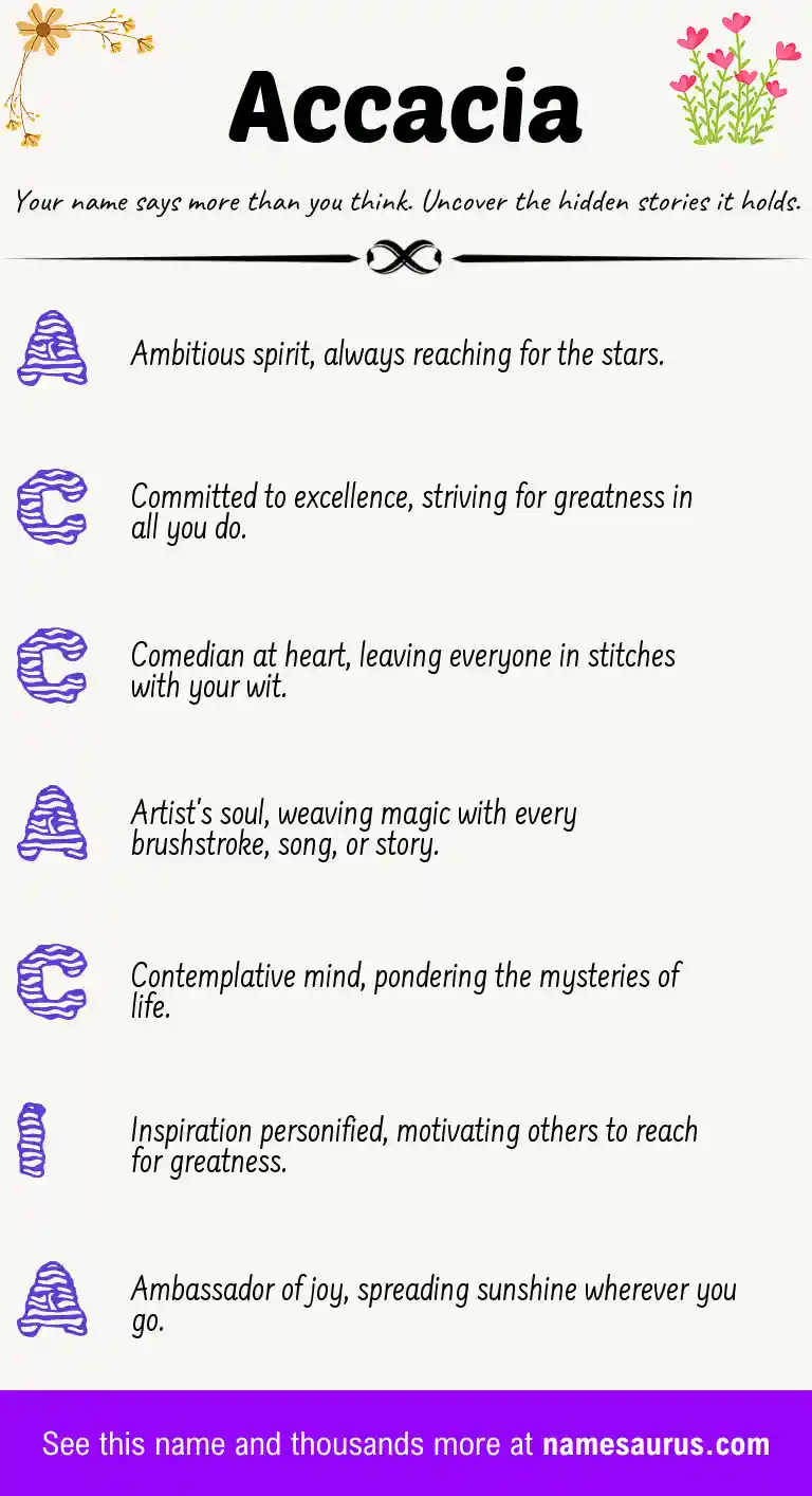 Acrostic poem about Accacia.
