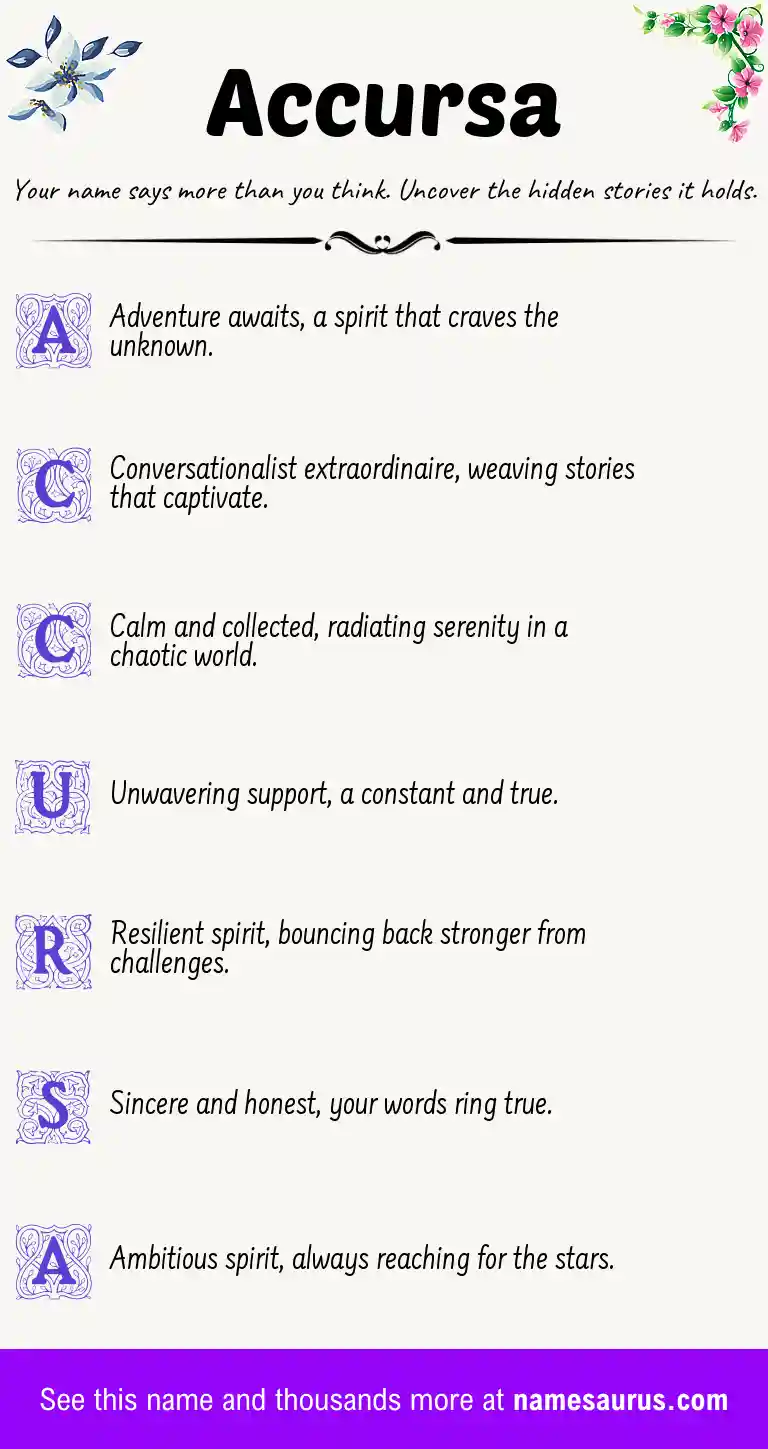Acrostic poem about Accursa.