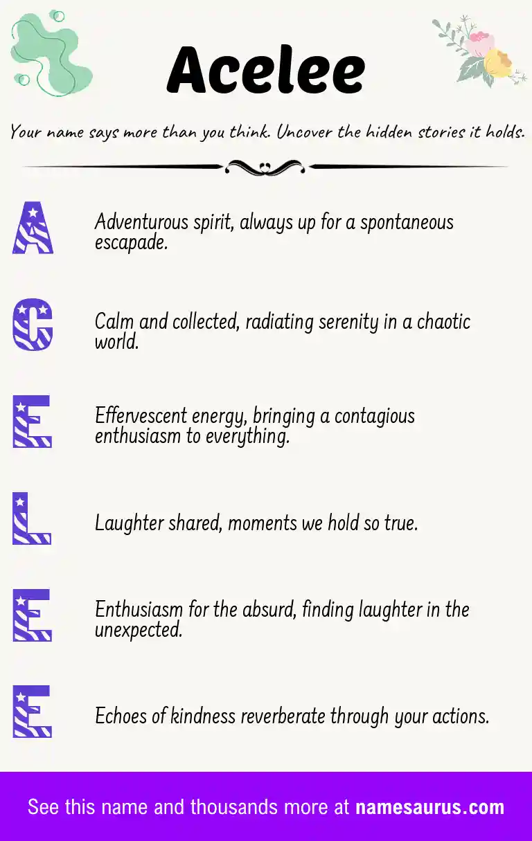 Acrostic poem about Acelee.