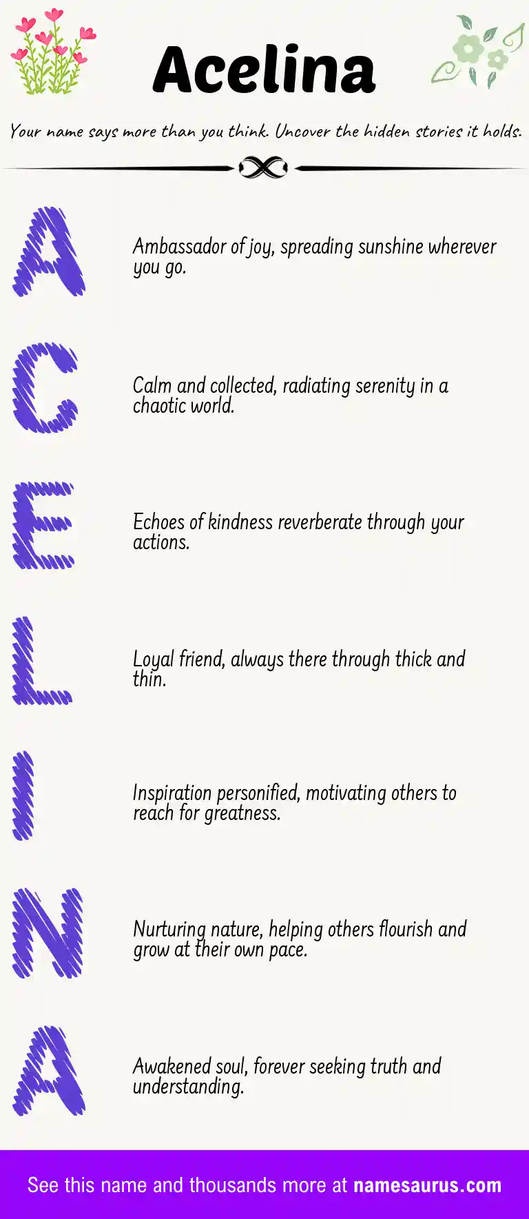 Acrostic poem about Acelina.
