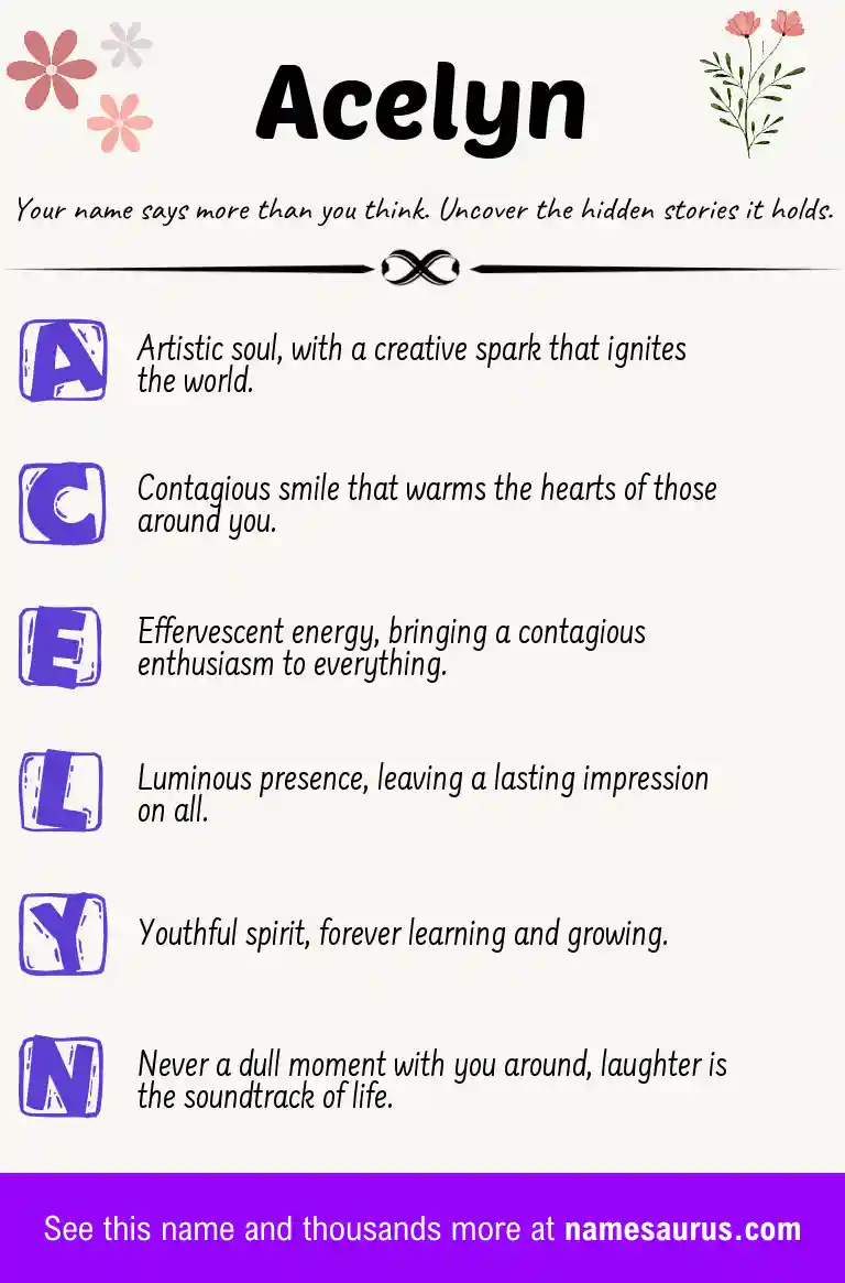 Acrostic poem about Acelyn.