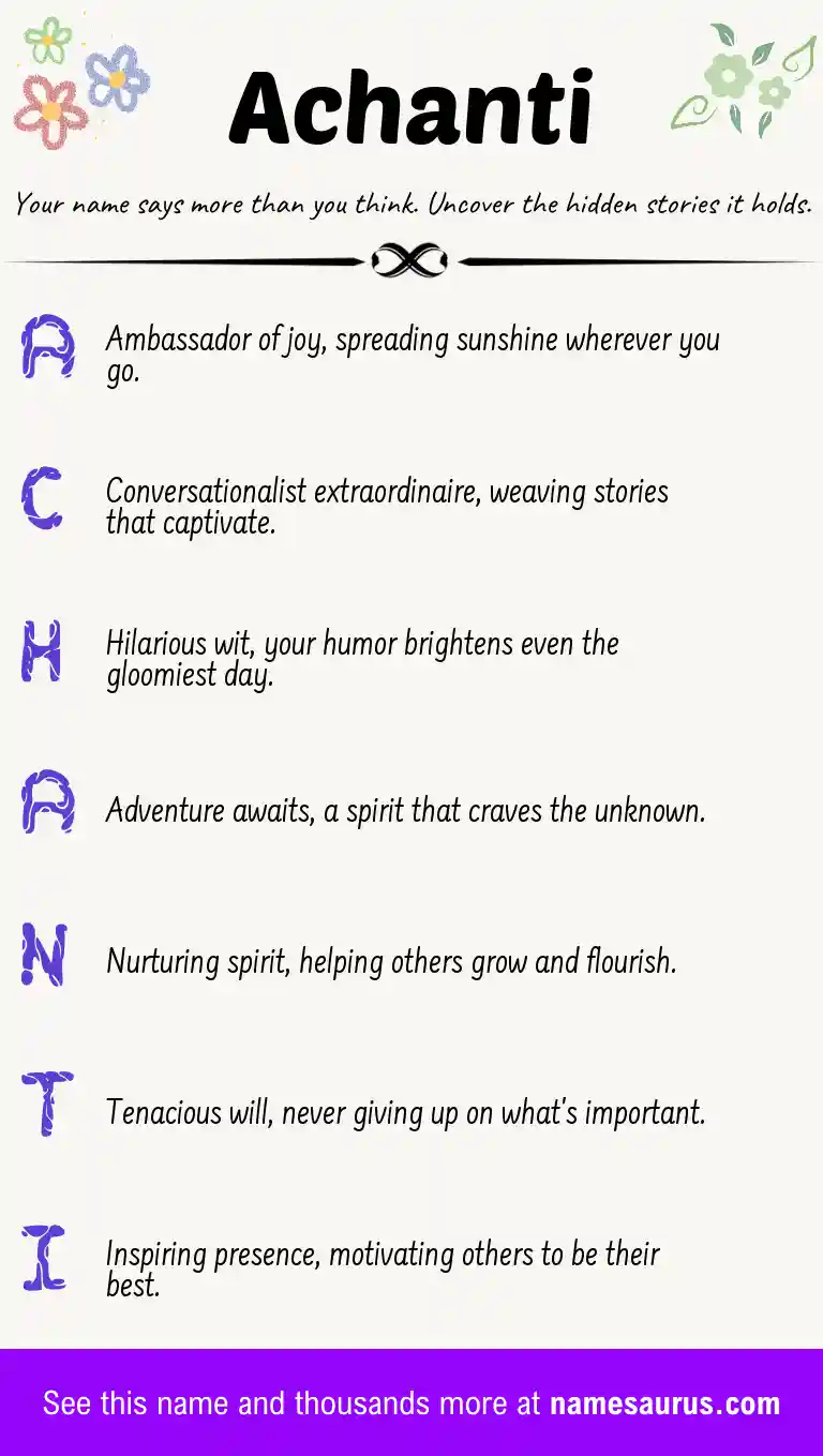 Acrostic poem about Achanti.