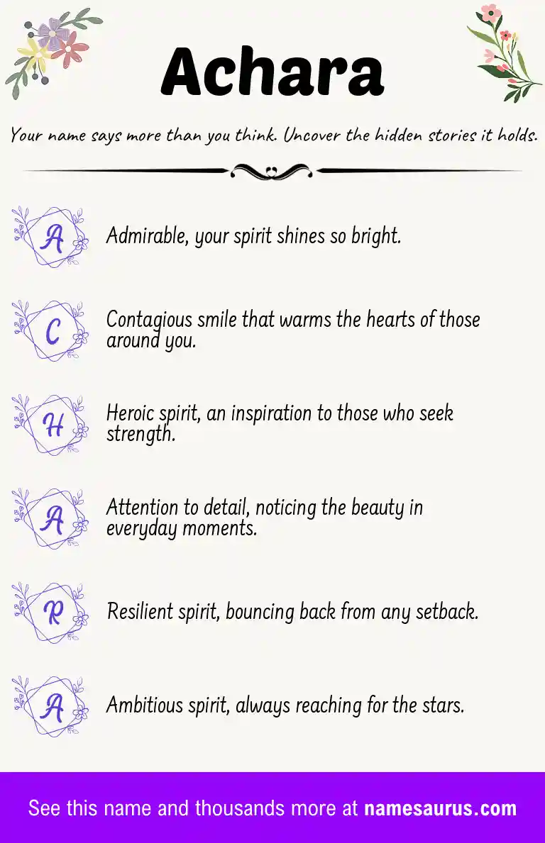 Acrostic poem about Achara.