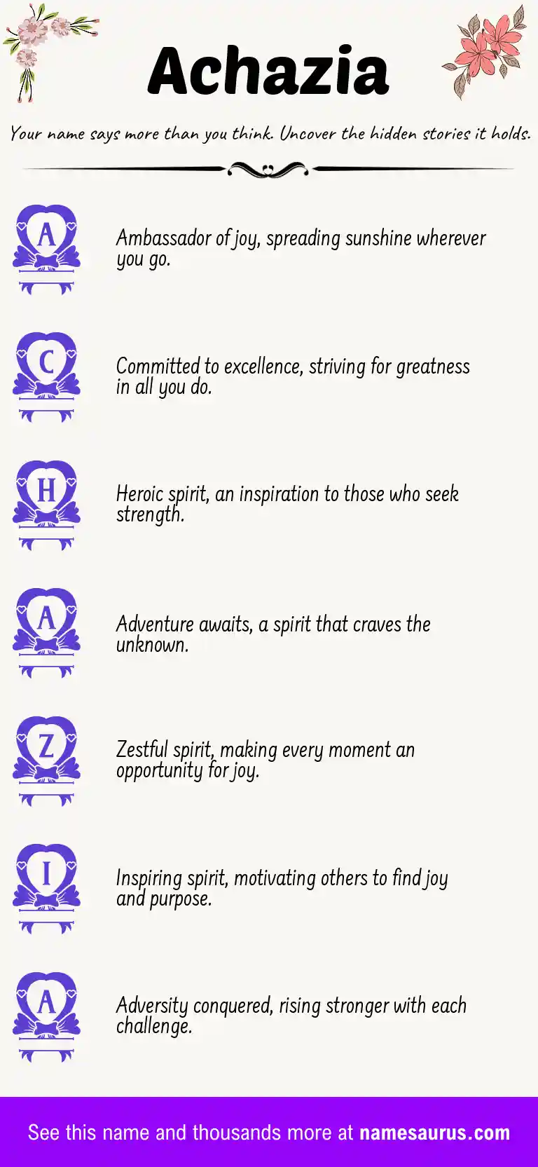Acrostic poem about Achazia.