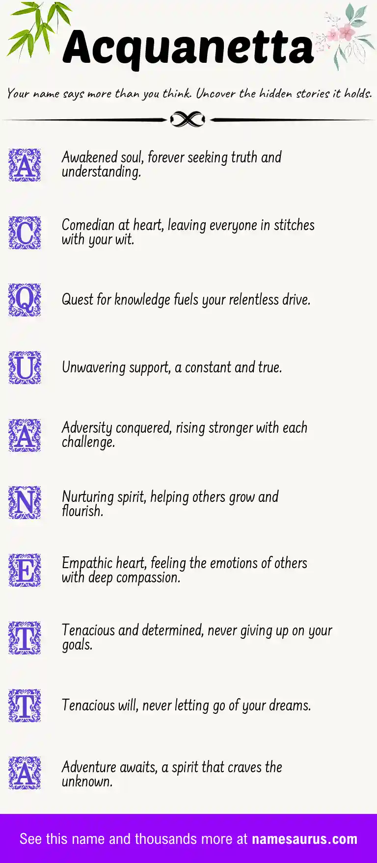 Acrostic poem about Acquanetta.