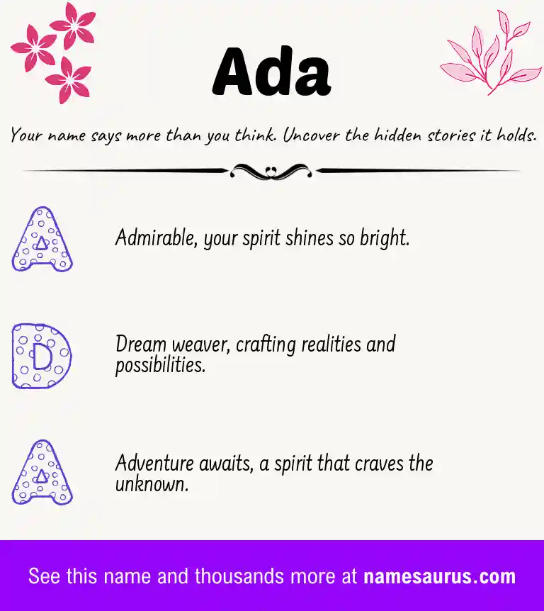 Acrostic poem about Ada.
