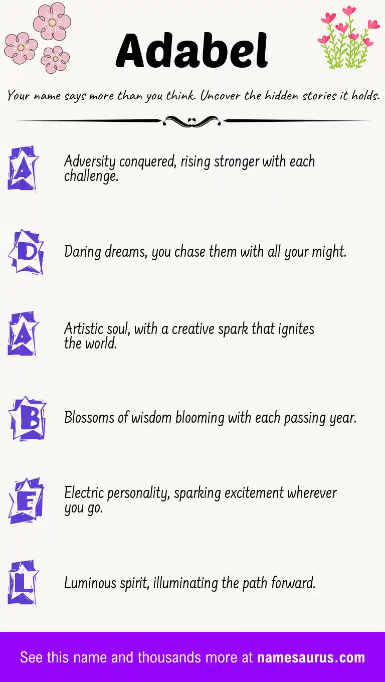 Acrostic poem about Adabel.