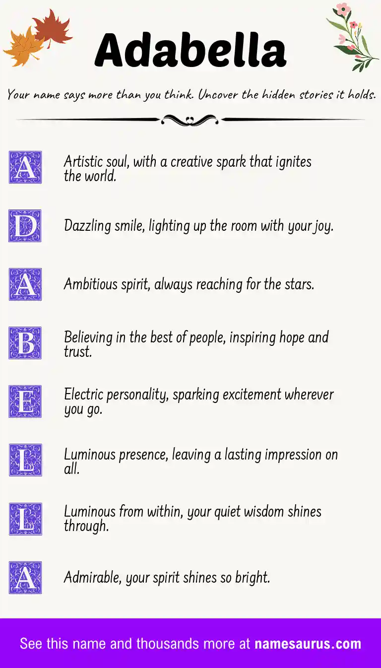 Acrostic poem about Adabella.