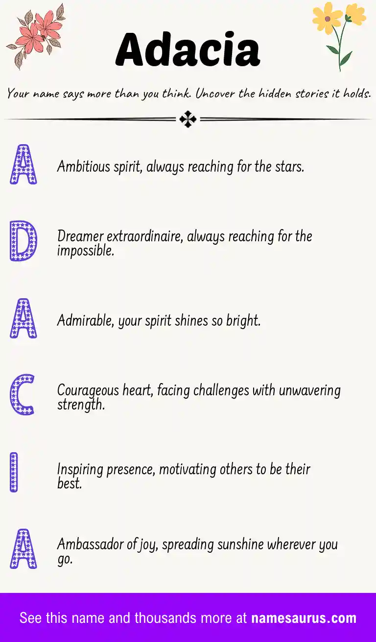 Acrostic poem about Adacia.