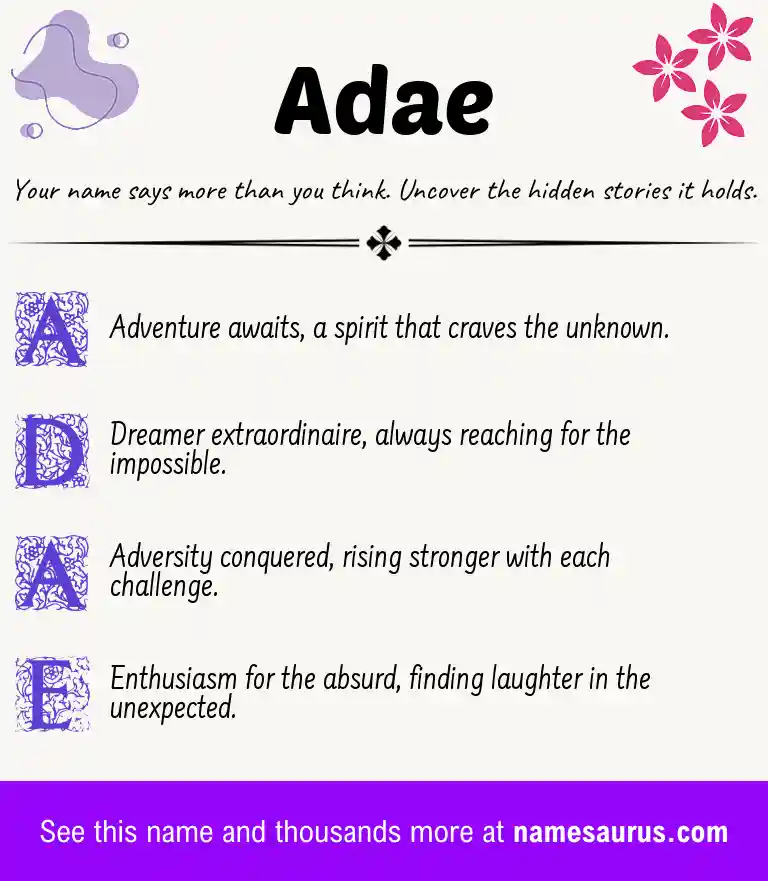 Acrostic poem about Adae.