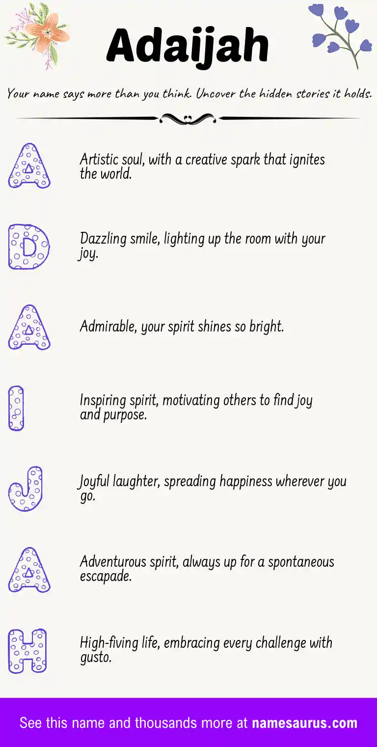 Acrostic poem about Adaijah.