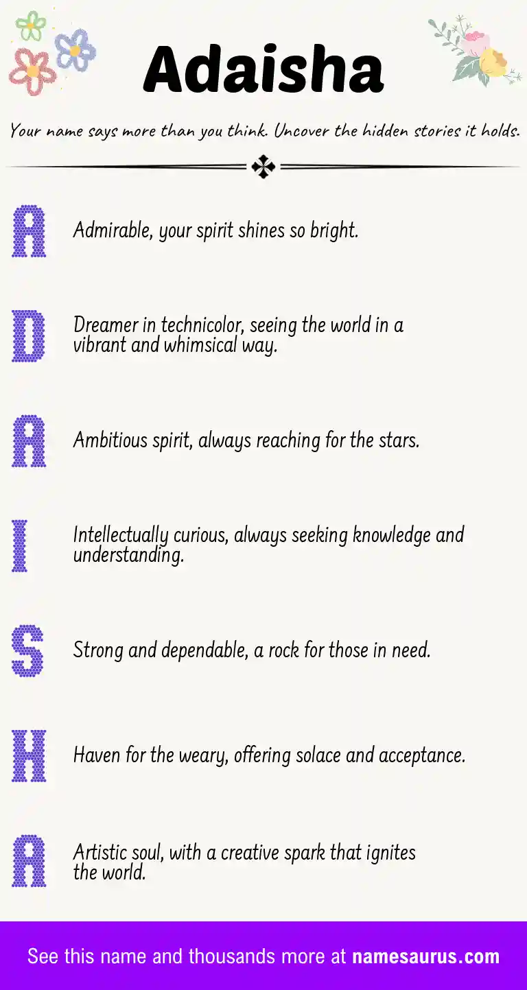 Acrostic poem about Adaisha.