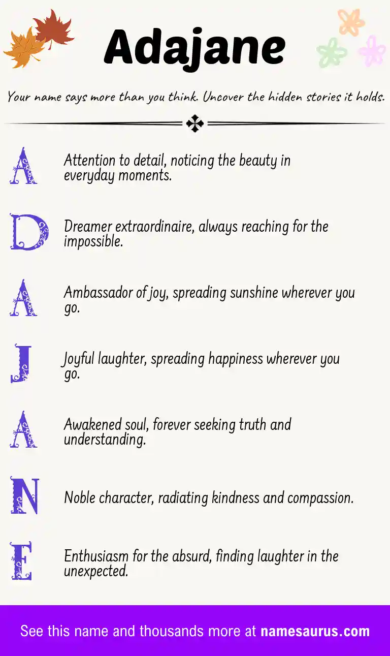 Acrostic poem about Adajane.