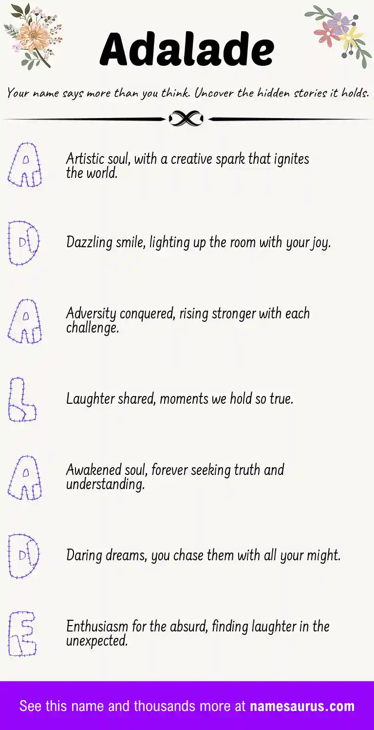 Acrostic poem about Adalade.