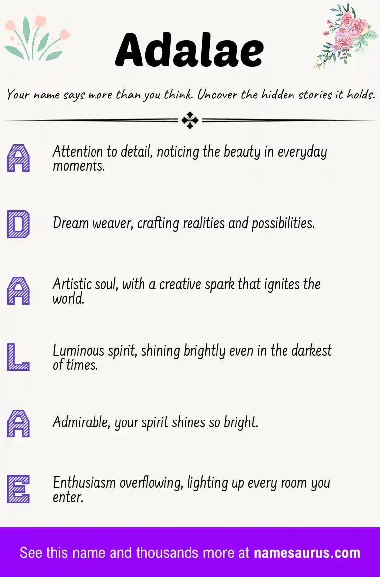 Acrostic poem about Adalae.