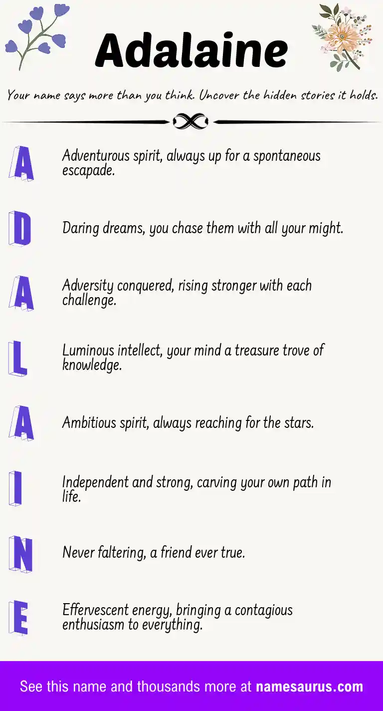 Acrostic poem about Adalaine.
