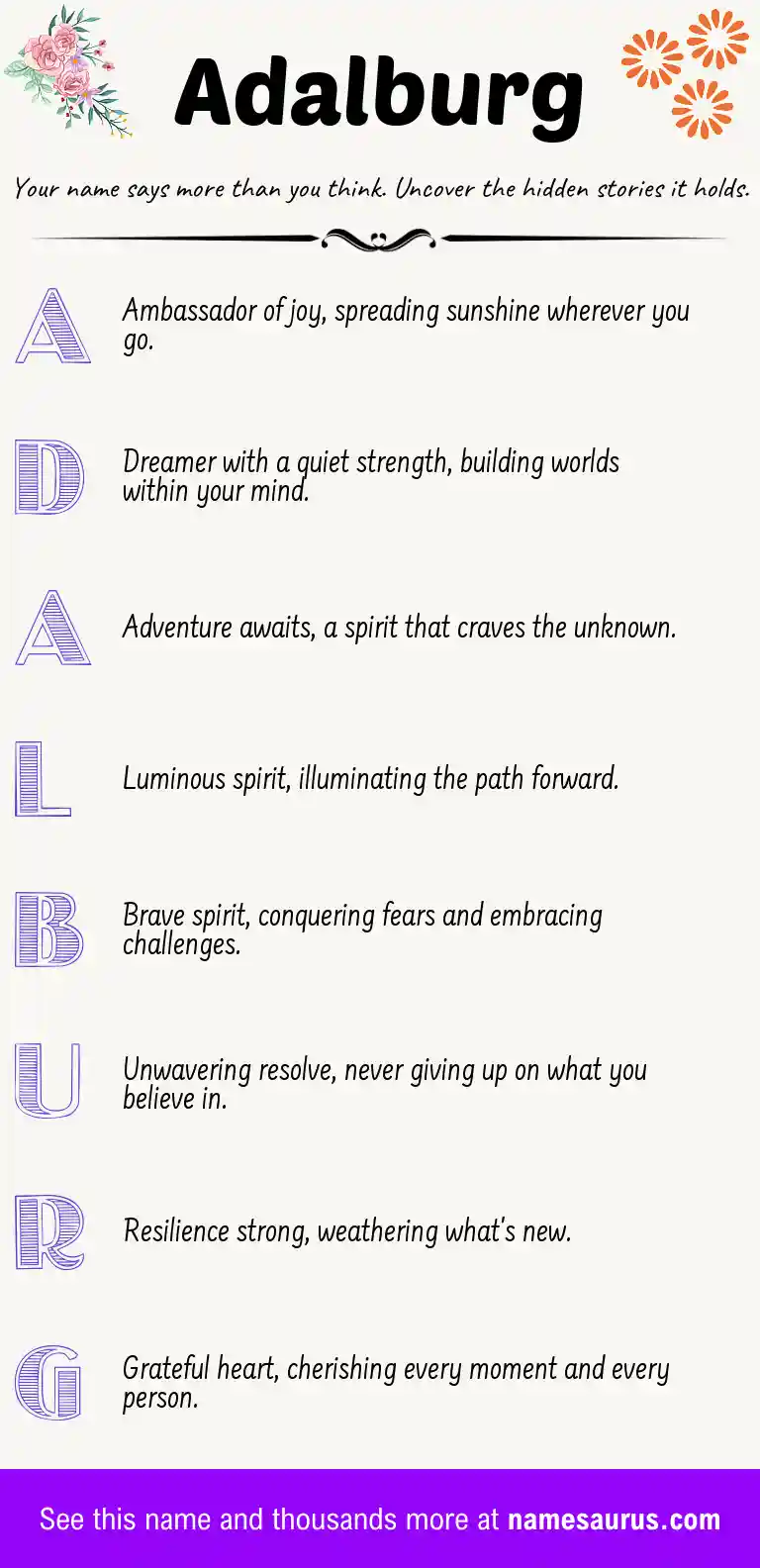 Acrostic poem about Adalburg.