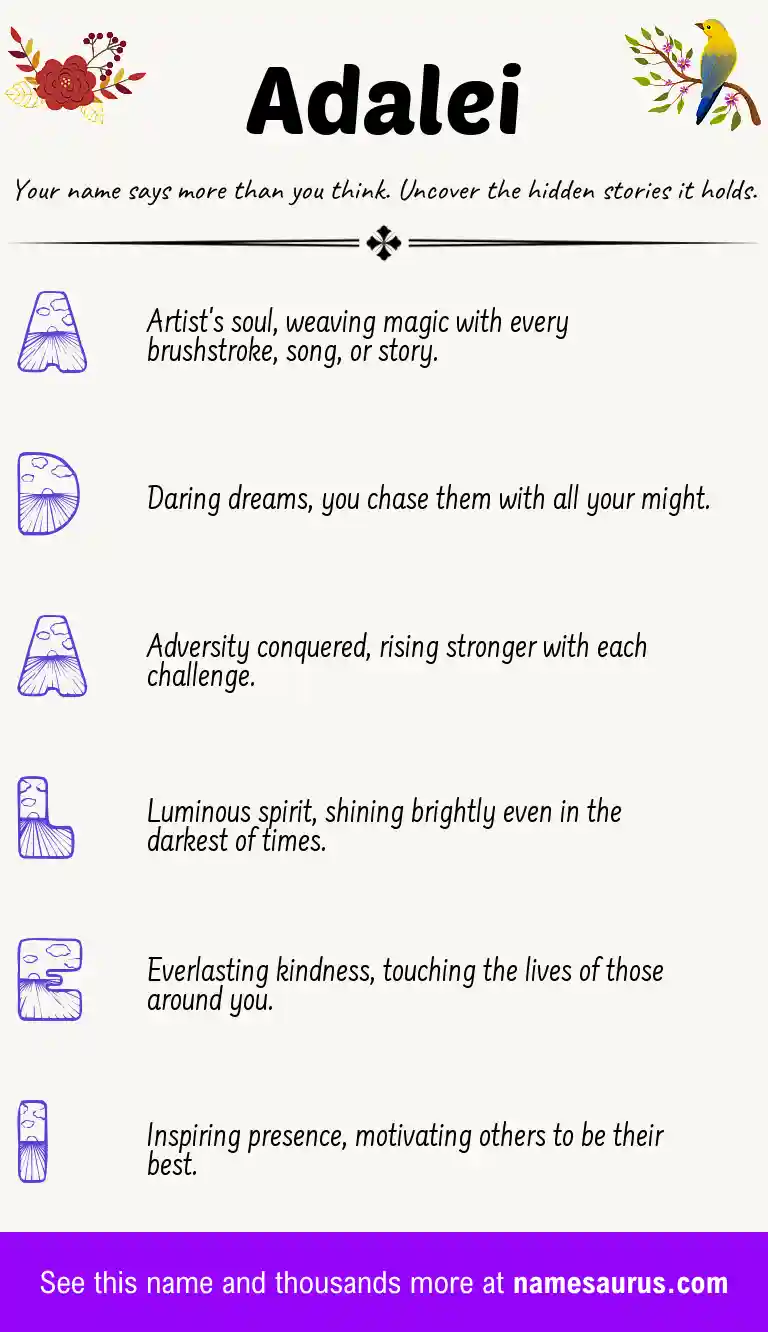 Acrostic poem about Adalei.