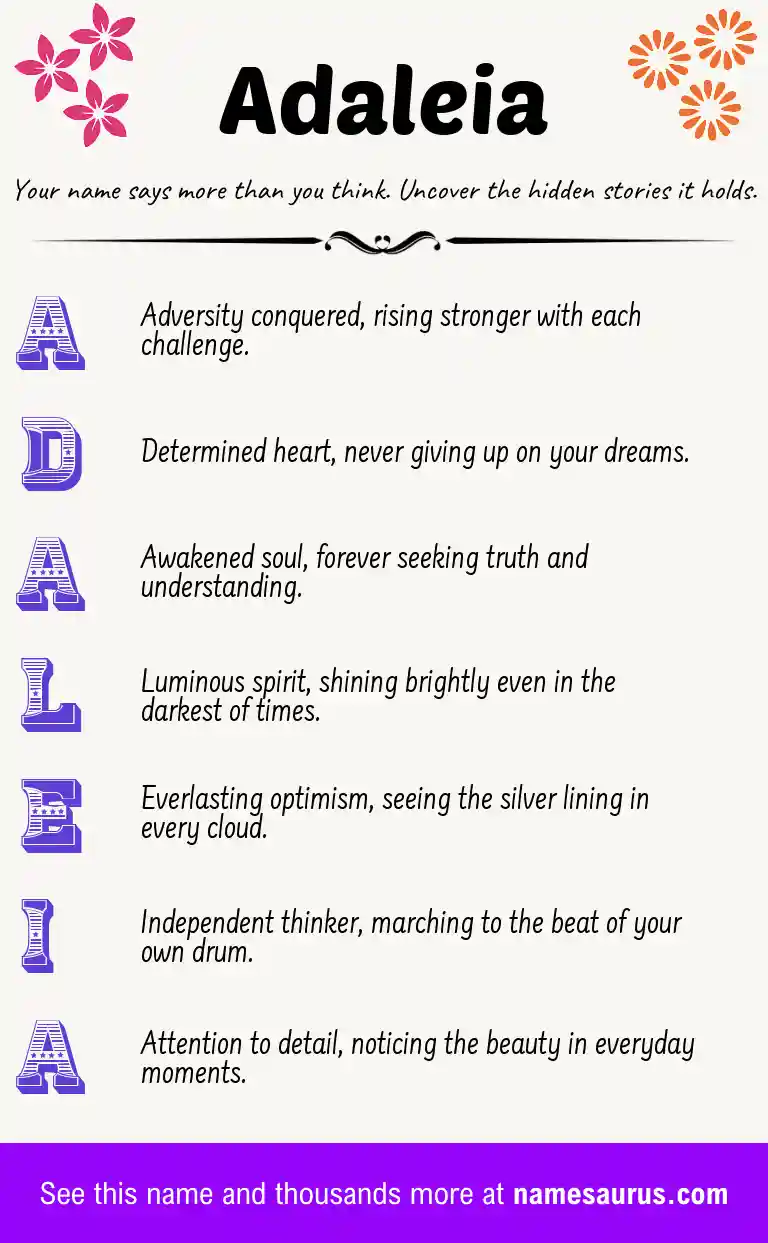Acrostic poem about Adaleia.