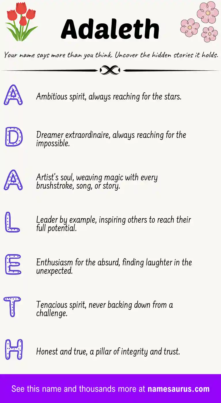 Acrostic poem about Adaleth.