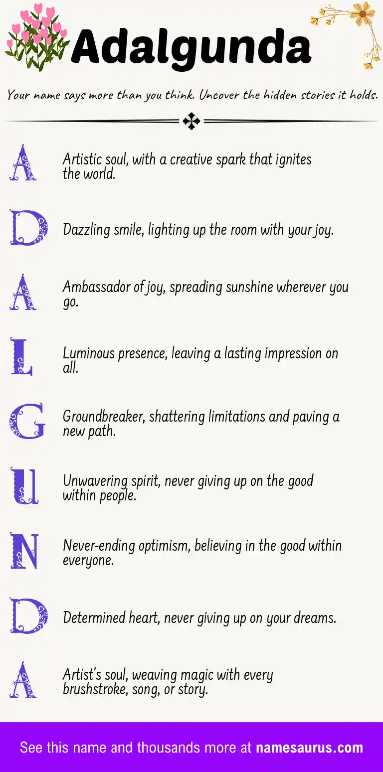 Acrostic poem about Adalgunda.