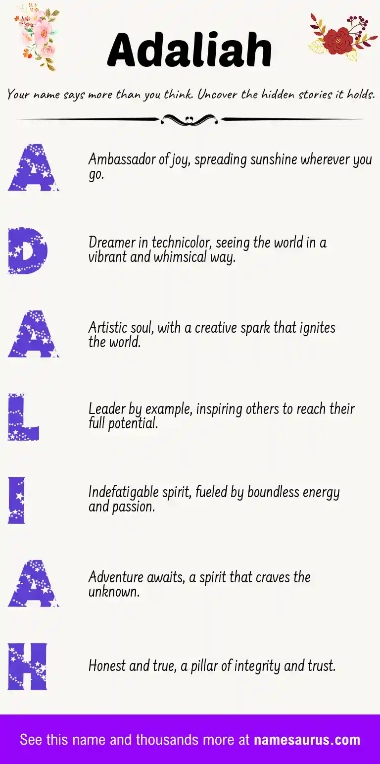 Acrostic poem about Adaliah.