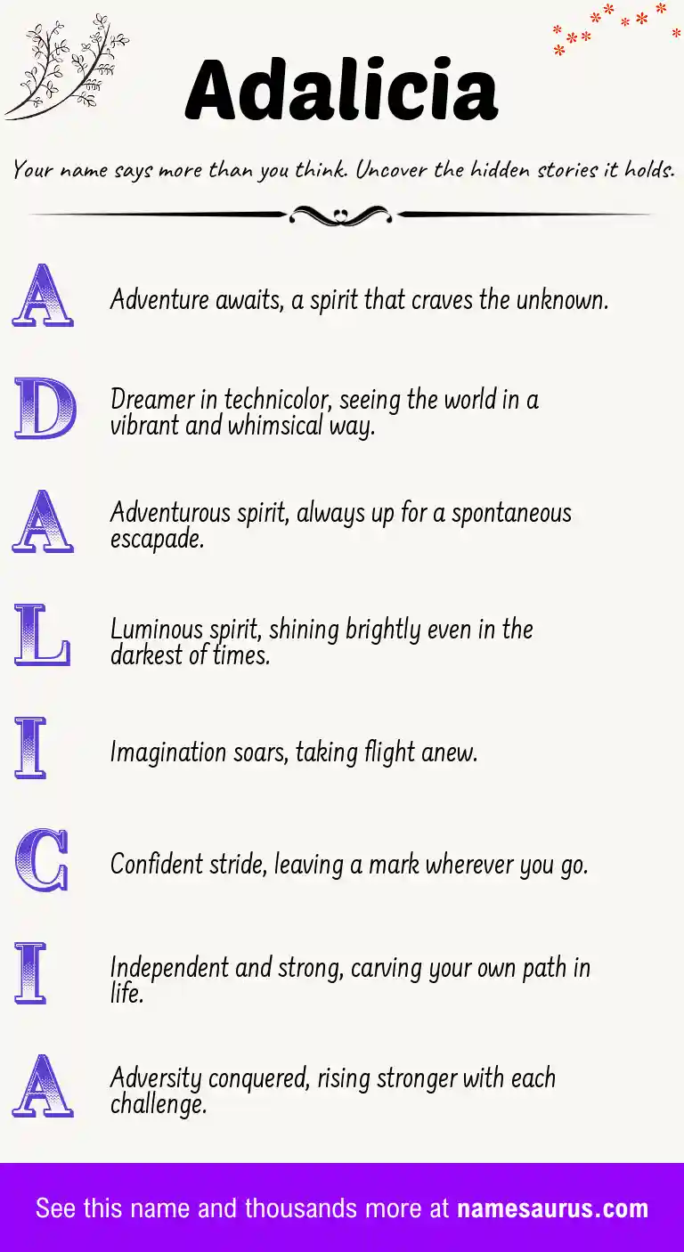 Acrostic poem about Adalicia.