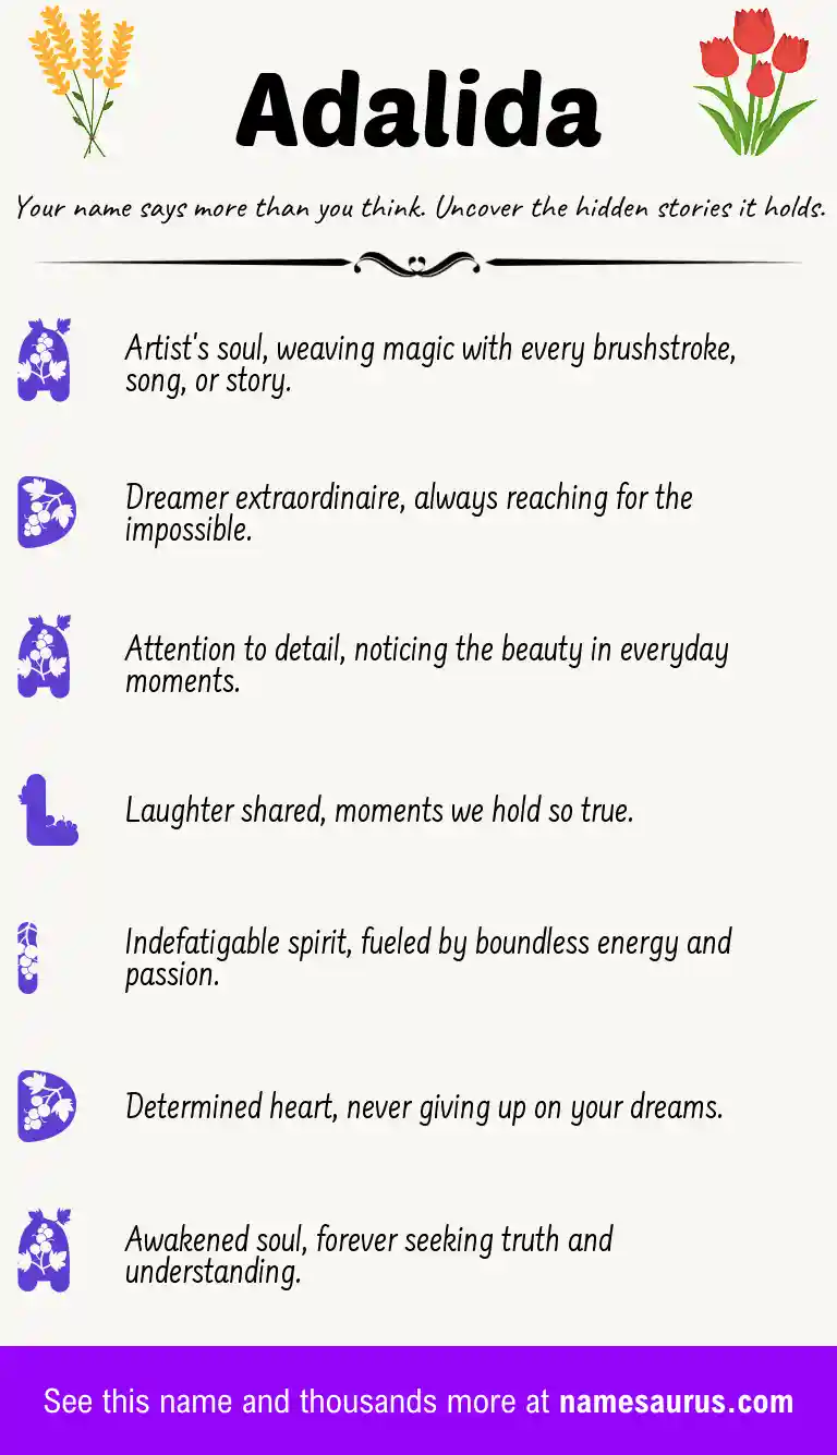 Acrostic poem about Adalida.