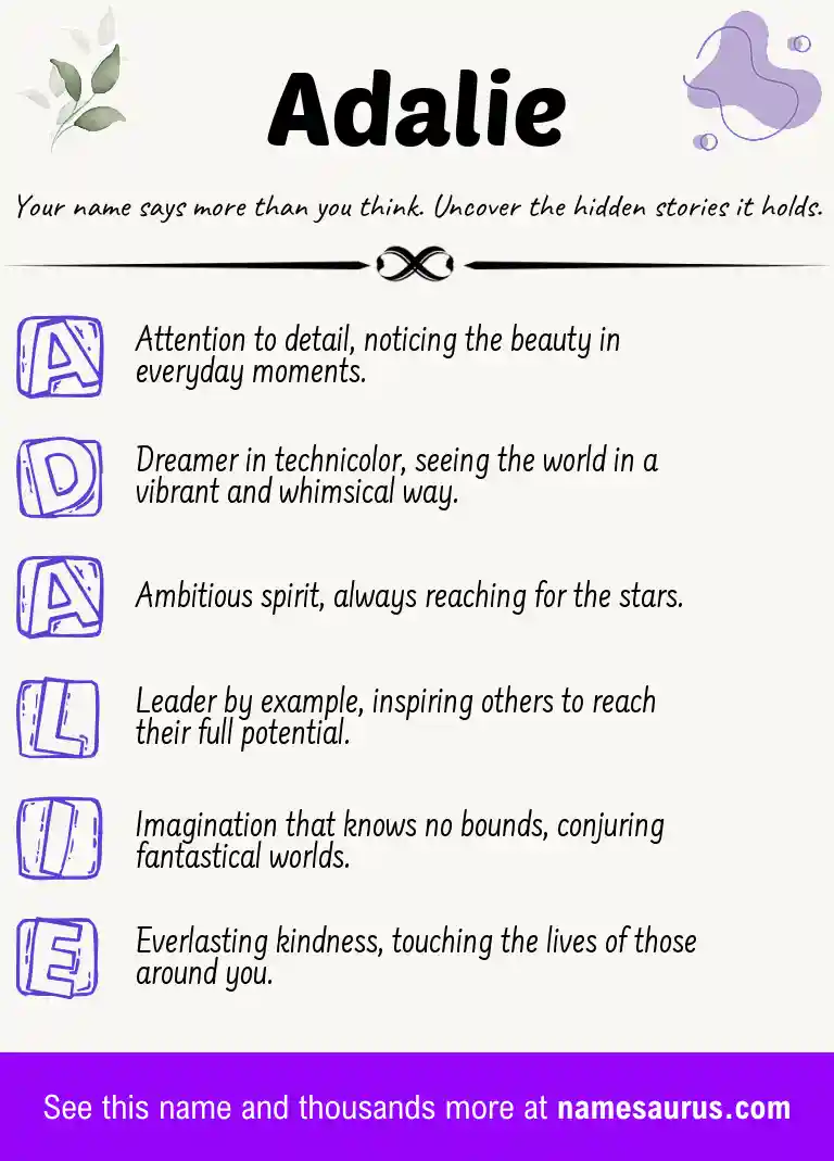Acrostic poem about Adalie.