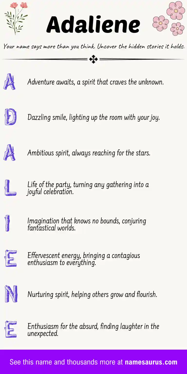 Acrostic poem about Adaliene.