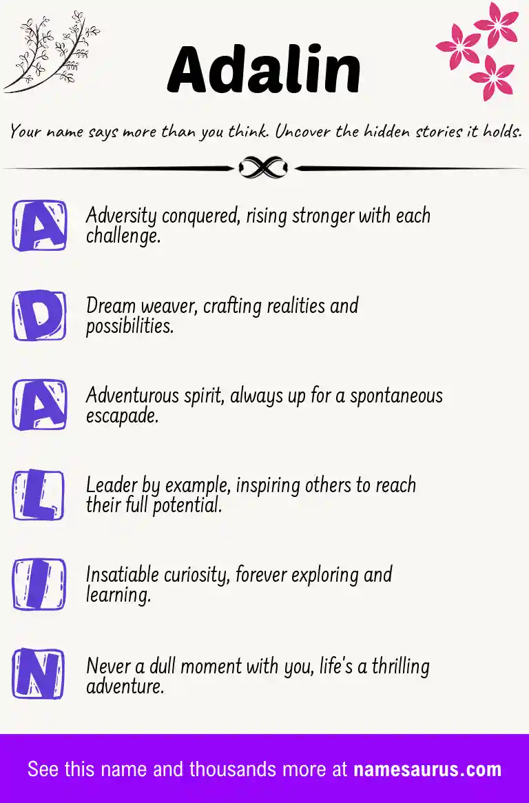 Acrostic poem about Adalin.
