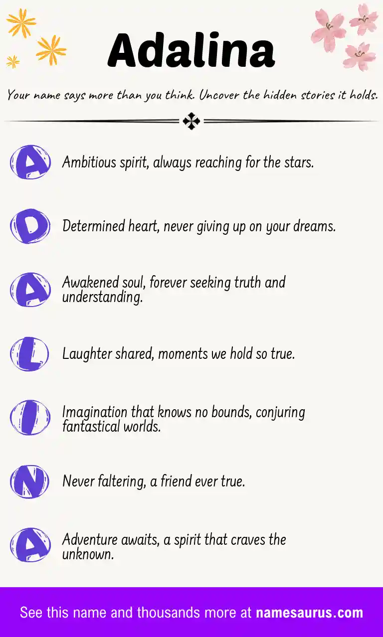 Acrostic poem about Adalina.