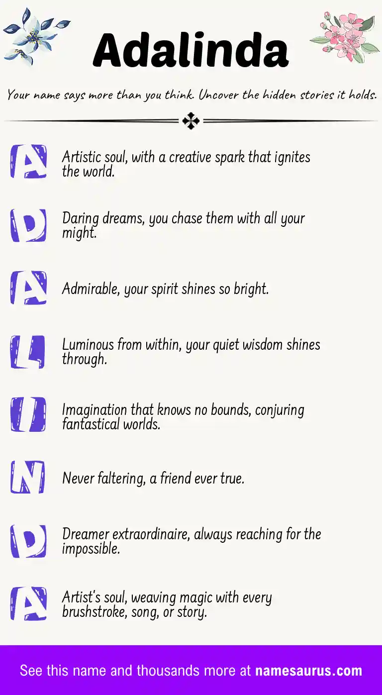 Acrostic poem about Adalinda.