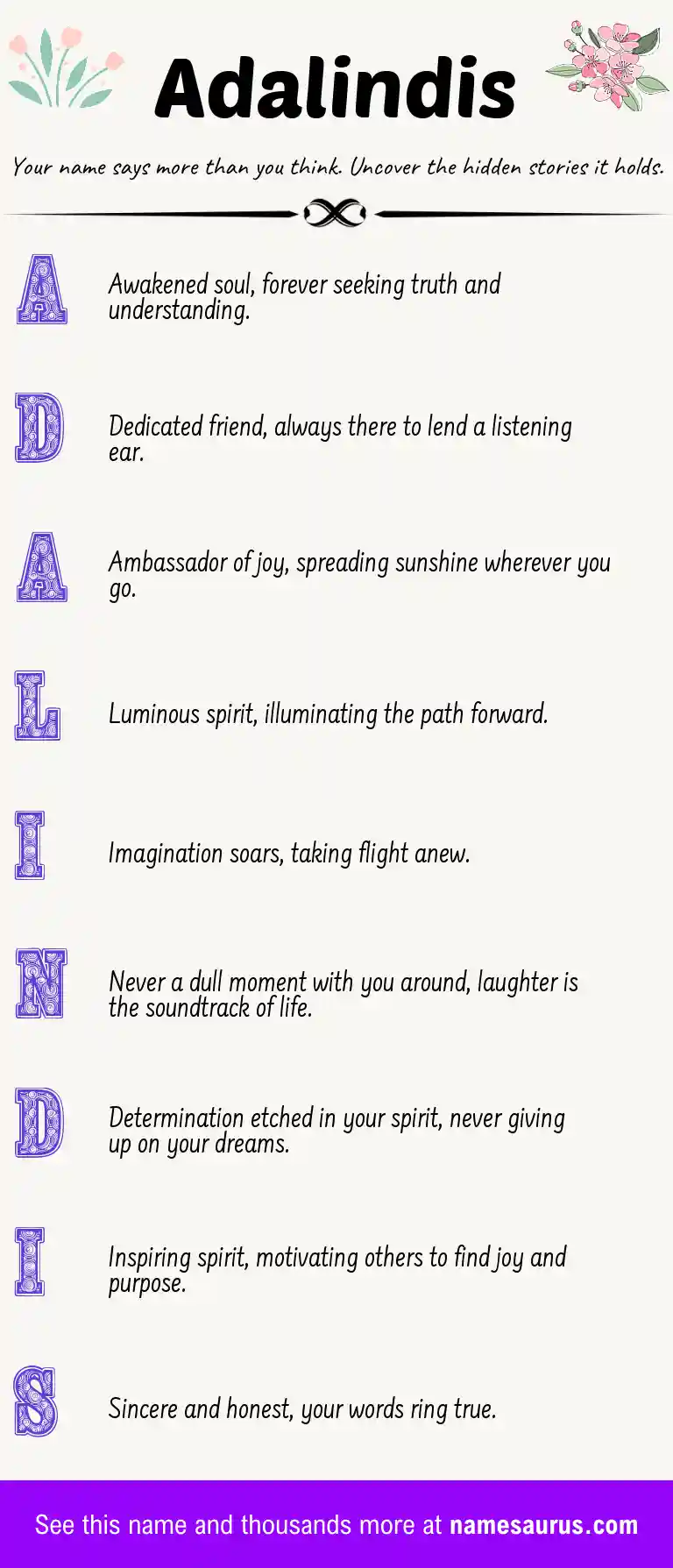 Acrostic poem about Adalindis.